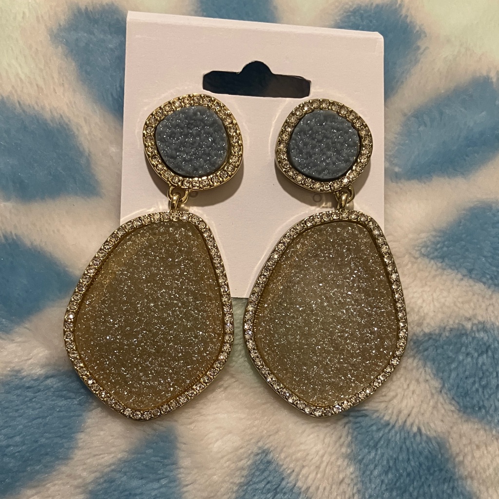 Nwot Sugarfix Baublebar Dangling Earrings With Druzy Stones 13$
